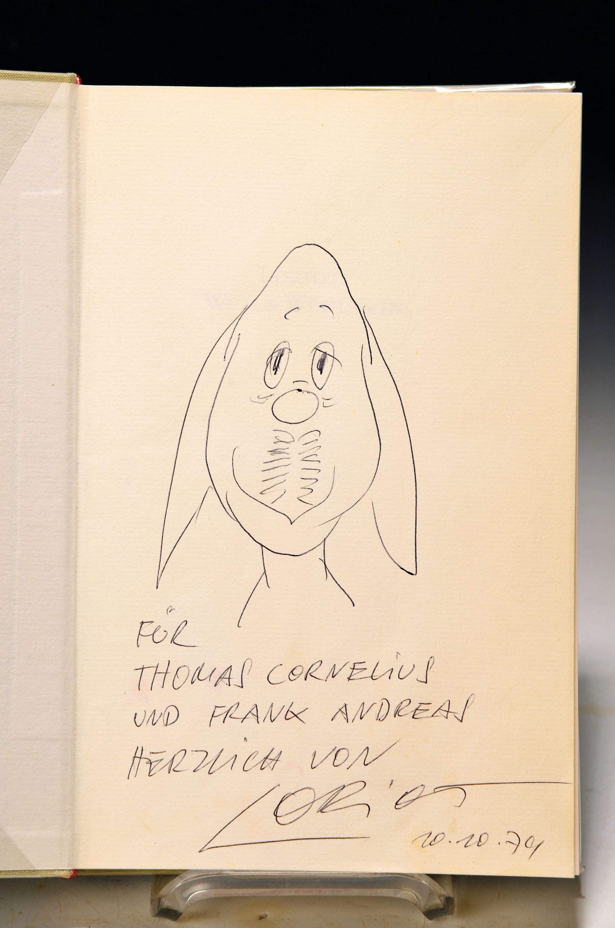 Image 27124589 - Loriot (Vicco von Bülow), 1923-2011, Wum, Kugelschreiberzeichnung auf dem Vorsatzblatt ...