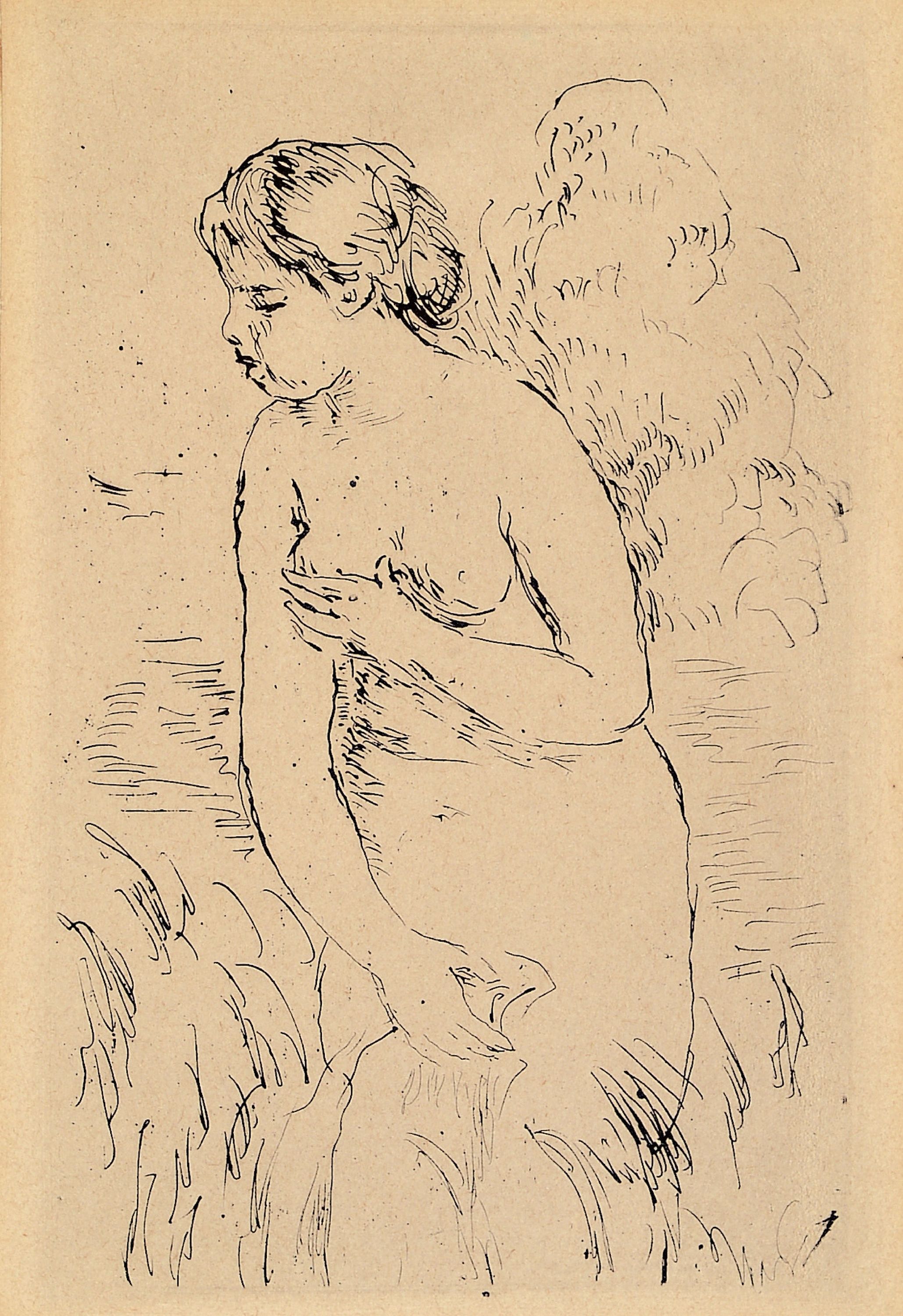 Image 27124592 - Pierre Auguste Renoir, 1841 Limoges- 1919 Cagnes bei Nizza, Baigneuse debout, stehende ...