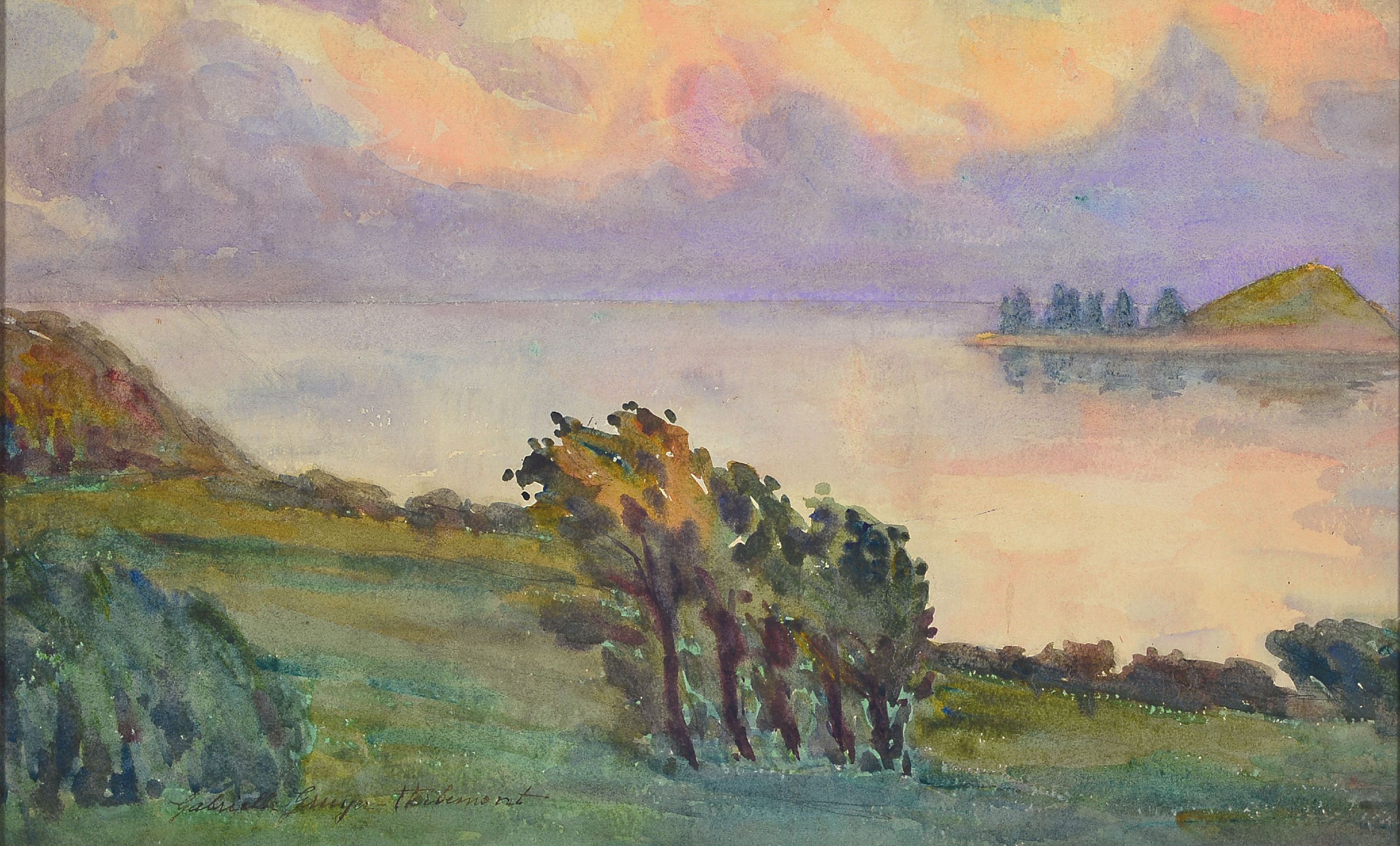 Image 27124596 - Gabrielle Gruyere-Herbemont, 1875-1921, Aquarell, Landschaftsdarstellung, li. u. ...