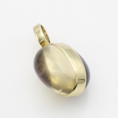 27124503a - Anhänger mit Farbsteincabochons, GG 585/000, Amethyt ca. 16 ct, Citrin ca. 18 ct ...