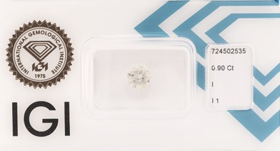 Image Loser Brillant 0.90 ct l.get.Weiß(I)/p1, eingeschweißt, IGI-Expertise anbei ...