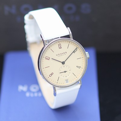 27124541b - NOMOS GLASHÜTTE Herrenarmbanduhr Tangente in Stahl, Deutschland verk. lt. beil. Pap. ...