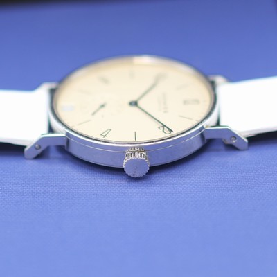 27124541d - NOMOS GLASHÜTTE Herrenarmbanduhr Tangente in Stahl, Deutschland verk. lt. beil. Pap. ...