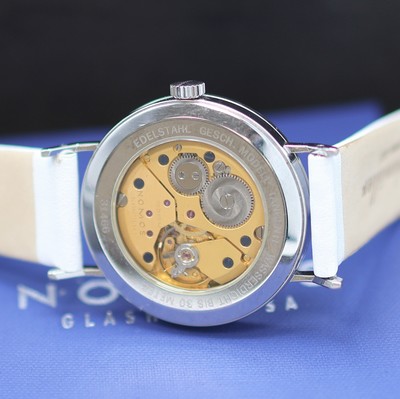 27124541e - NOMOS GLASHÜTTE Herrenarmbanduhr Tangente in Stahl, Deutschland verk. lt. beil. Pap. ...