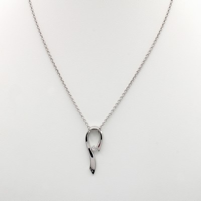 Image Anhänger mit Brillanten an Kette, WG 585/000, Brillantsolitär u. Besatzbrill. zus. ca. ...