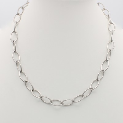 Image Kette, Platin 950/000, navettef. Glieder, z.T. matt., Klappschließe, L. ca. 45 cm