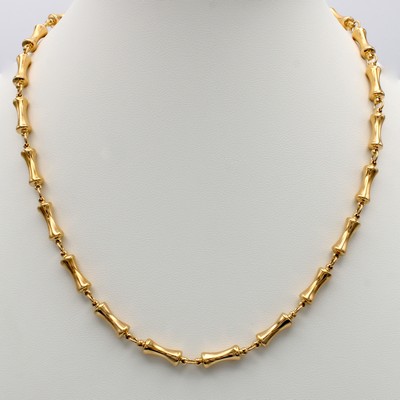 Image Kette, GG 750/000, Zwischenglieder in Bambusstäbchenform, Karabinerschl., L. ca. 43 cm