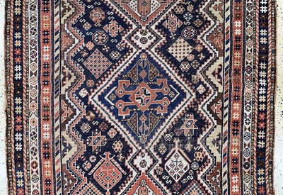 27124602b - Ghashgai antique, Persia, 19.Jhd, Wolle auf Wolle, approx. 222 x 130 cm, condition: 3-4, ...