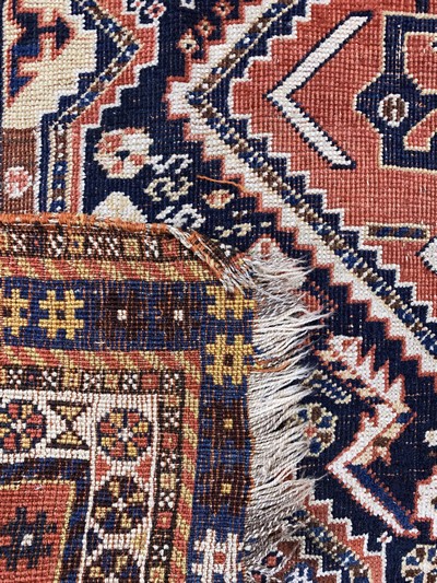 27124602e - Ghashgai antique, Persia, 19.Jhd, Wolle auf Wolle, approx. 222 x 130 cm, condition: 3-4, ...