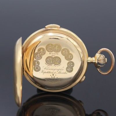 27124692d - Herrensavonette in GG 750/000 mit Schaltradchronograph und Minutenrepetition, Schweiz um ...