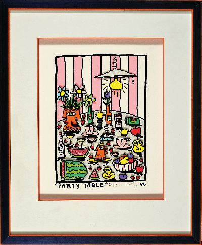 27124700k - James Rizzi, 1950-2011, ´Party Table´, 108/350, handsigniert, datiert 95, passende ...