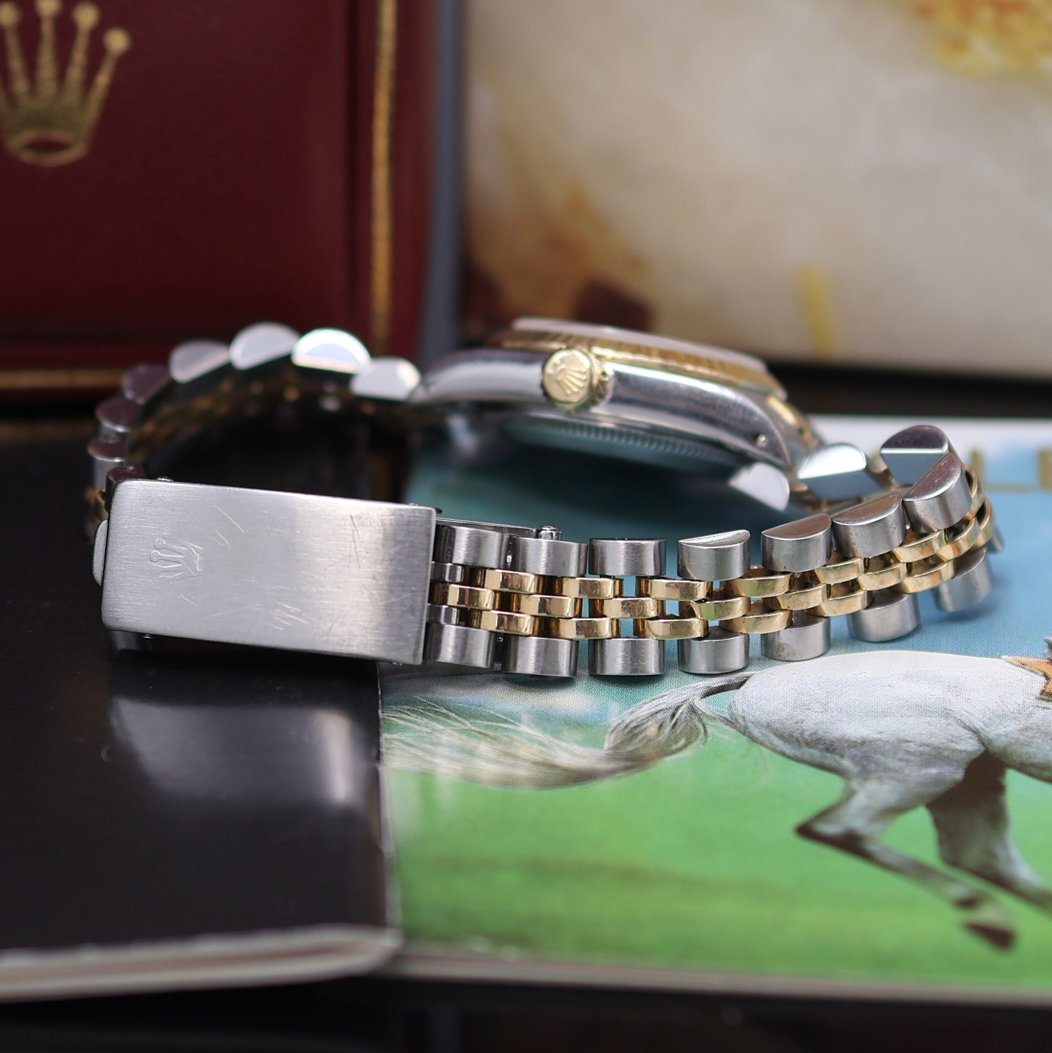 Detail c: ROLEX Oyster Perpetual Damenarmbanduhr Referenz 67193, Schweiz verk. lt. beil. Pap. 07/1991, Automatik, L-Serie, Edelstahl/Gold komb. inkl. orig. ...
