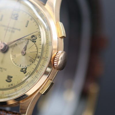 27124976c - CHRONOGRAPHE SUISSE Armbandchronograph in RG 750/000, Schweiz um 1950, Handaufzug, ...