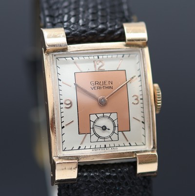 27124977b - GRUEN VERI-THIN Armbanduhr in RG 585/000 Referenz 530/430, Schweiz / USA im 1945, ...