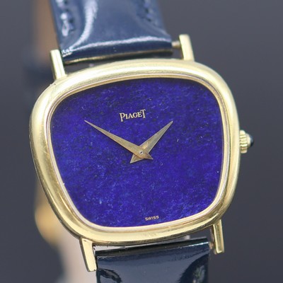 27124978b - PIAGET seltene, asymmetrische Damenarmbanduhr in GG 750/000 mit Lapislazuli-Zifferblatt ...