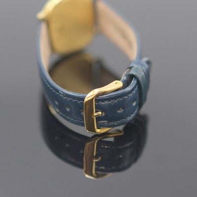 27124978d - PIAGET seltene, asymmetrische Damenarmbanduhr in GG 750/000 mit Lapislazuli-Zifferblatt ...
