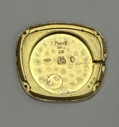 27124978h - PIAGET seltene, asymmetrische Damenarmbanduhr in GG 750/000 mit Lapislazuli-Zifferblatt ...