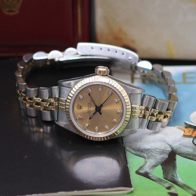 27124993b - ROLEX Oyster Perpetual Damenarmbanduhr Referenz 67193, Schweiz verk. lt. beil. Pap. ...