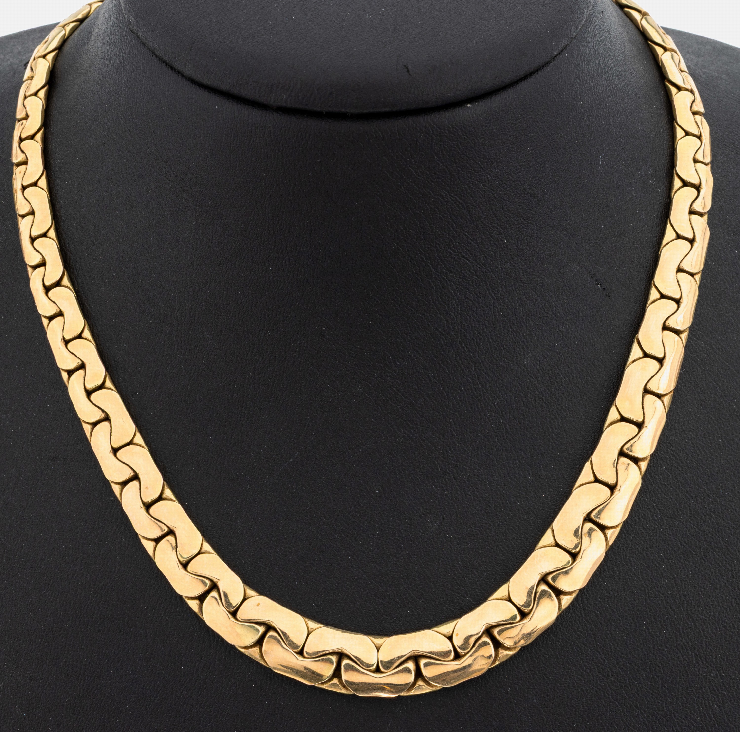 Image 27125005 - 14 kt Gold Collier, GG 585/000, verlaufend,Kette verlängert, L. ca. 47 cm, ...