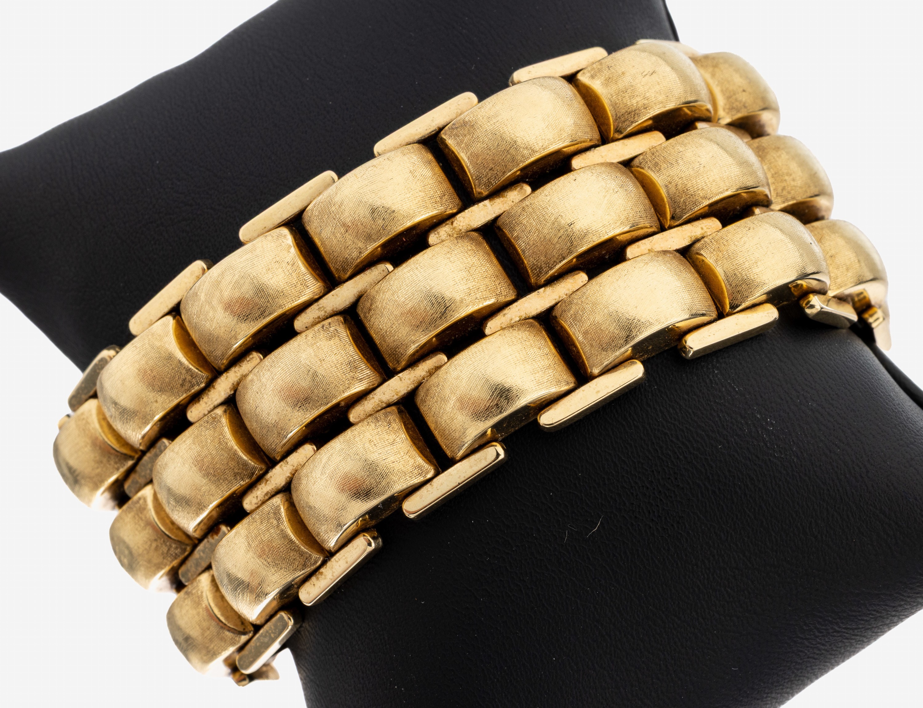Image 27125006 - 14 kt Gold Armband, GG 585/000, teilsat., L. ca. 19.5 cm, Kastenschloss mit ...