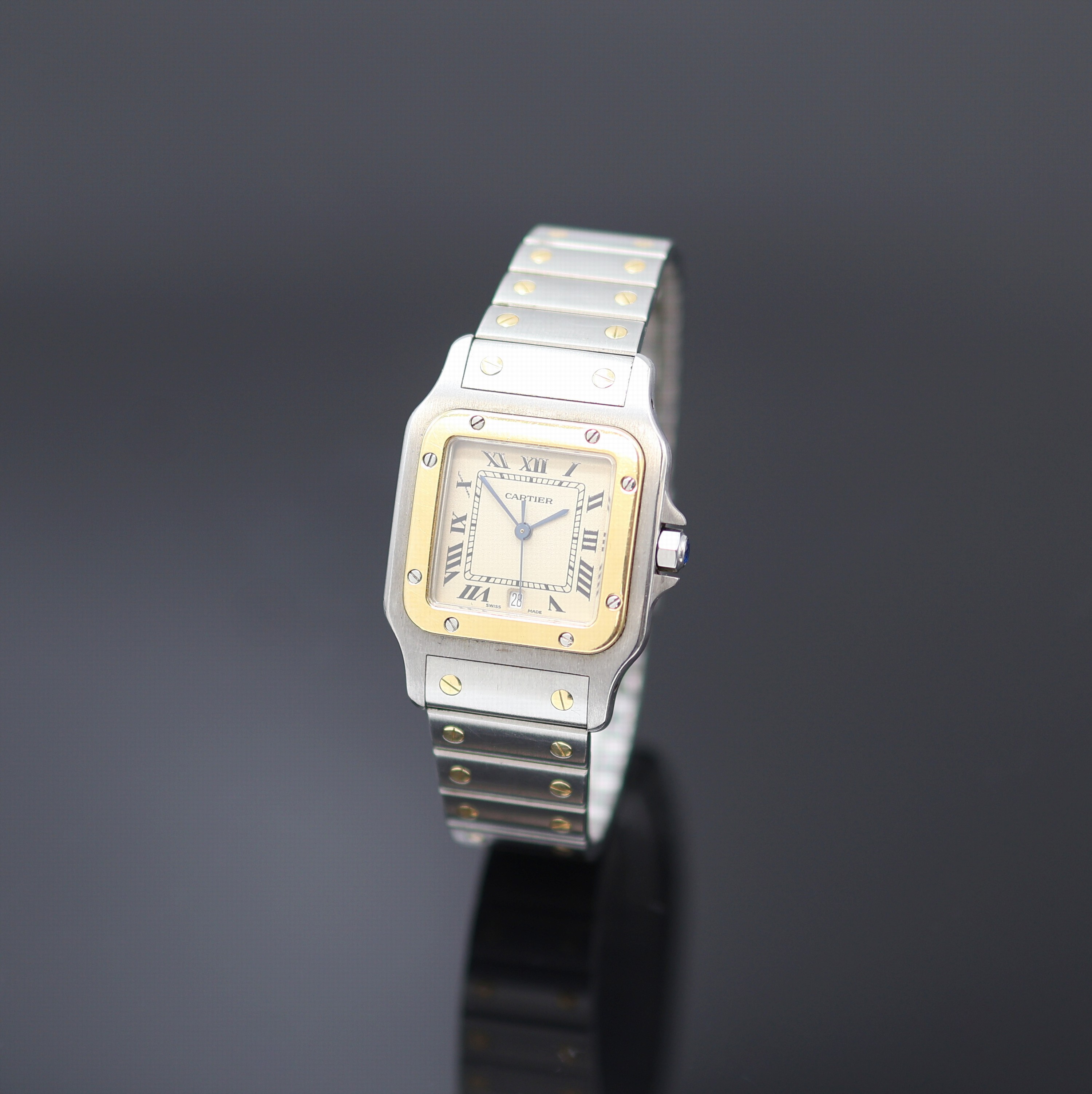 Image 27125024 - CARTIER Armbanduhr Santos Galbee Referenz 187901, Schweiz um 1995, quarz, Edelstahl/Gold ...