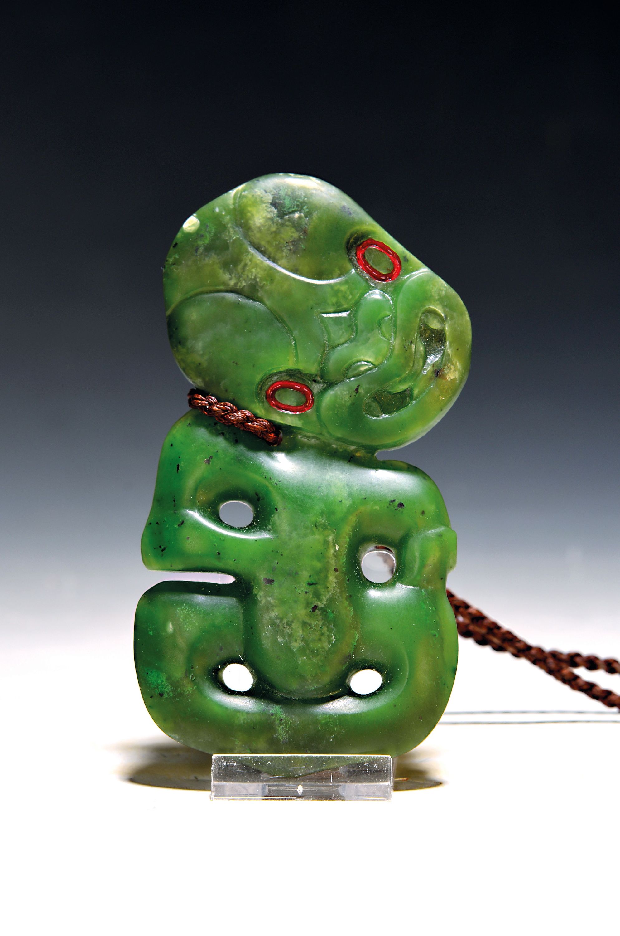 Image 27125030 - Hei Tiki, Amulett der Maori, Neuseeland, Nephrit, sog. Greenstone, geschnitzt und ...