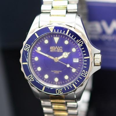 27125010a - BWC Herrenarmbanduhr in Stahl/vergoldet, Schweiz verk. lt. beil. Garantie 08/1997, ...