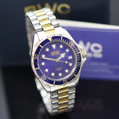 27125010b - BWC Herrenarmbanduhr in Stahl/vergoldet, Schweiz verk. lt. beil. Garantie 08/1997, ...