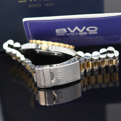 27125010c - BWC Herrenarmbanduhr in Stahl/vergoldet, Schweiz verk. lt. beil. Garantie 08/1997, ...