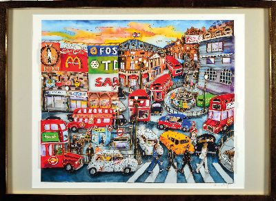 27125235k - Linnea Pergola, geb. 1953, London Picadilly Circus und die Beatles, dreidimensionale ...