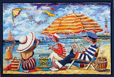 27125236k - Artur Plachta, geb. 1971, Women love the sun and the sea breeze, Öl/Lwd, links unten ...