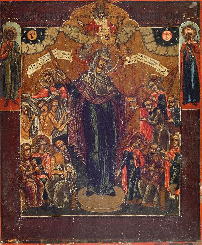 27125276a - 2 Ikonen, Russland, Ende 19.Jh., Tempera aufHolz, Verklärung Christi, stark ...