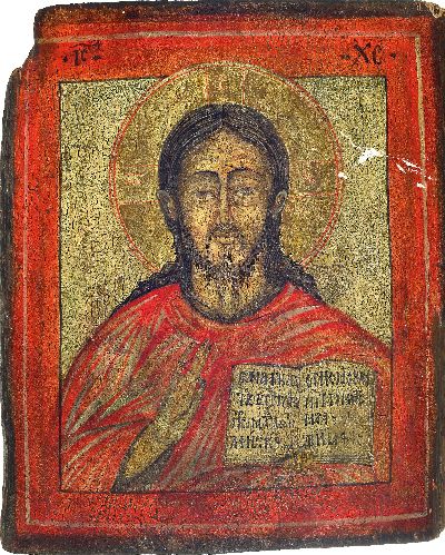 27125277k - 2 Ikonen, Russland, 20.Jh., Tempera auf Holz, Christus als Pantokrator, 30x24 cm, ...
