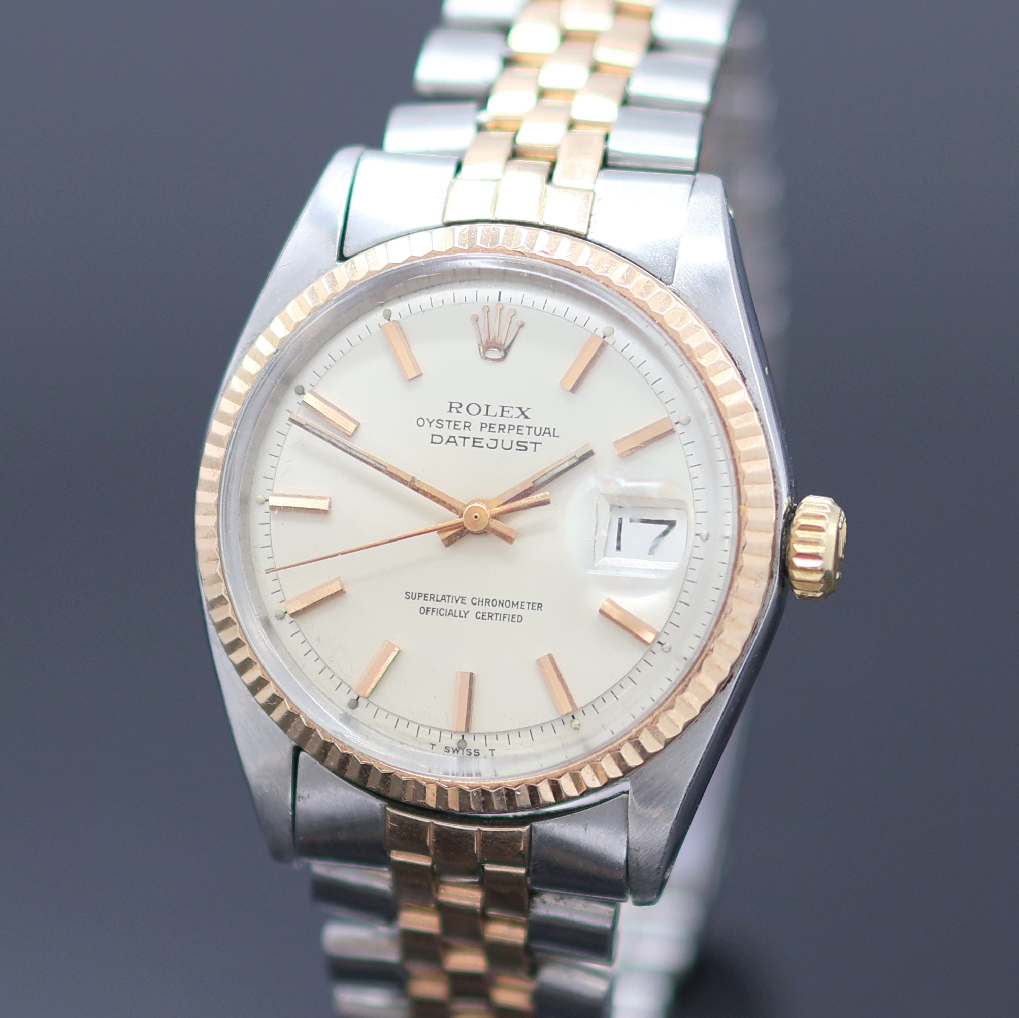 Detail a: ROLEX Oyster Perpetual Datejust Armbanduhr Referenz 1601, Schweiz um 1970, Automatik, Chronometer der Superlative in Stahl/Rosegold inkl. Jubileeband ...