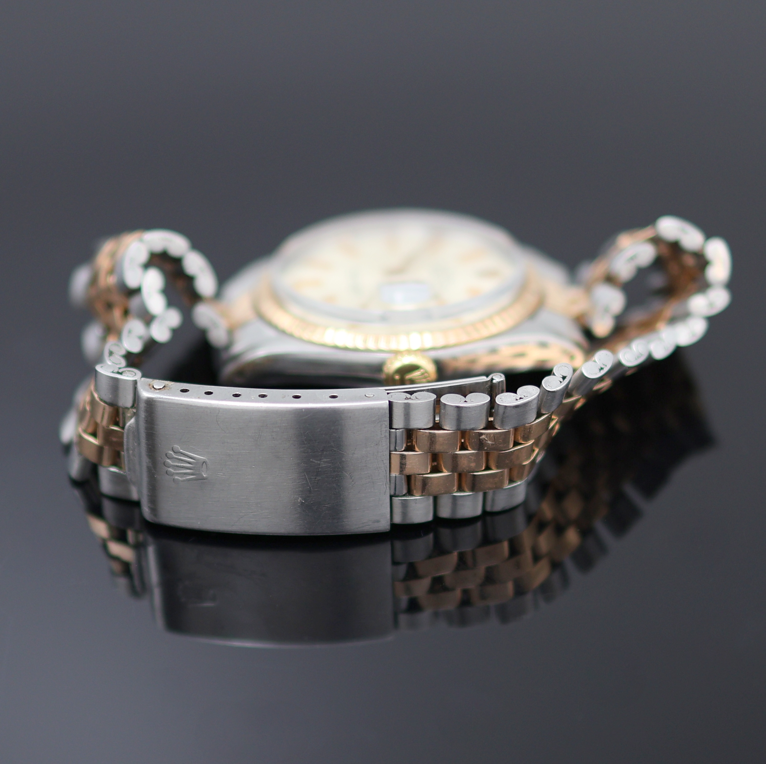 Detail c: ROLEX Oyster Perpetual Datejust Armbanduhr Referenz 1601, Schweiz um 1970, Automatik, Chronometer der Superlative in Stahl/Rosegold inkl. Jubileeband ...