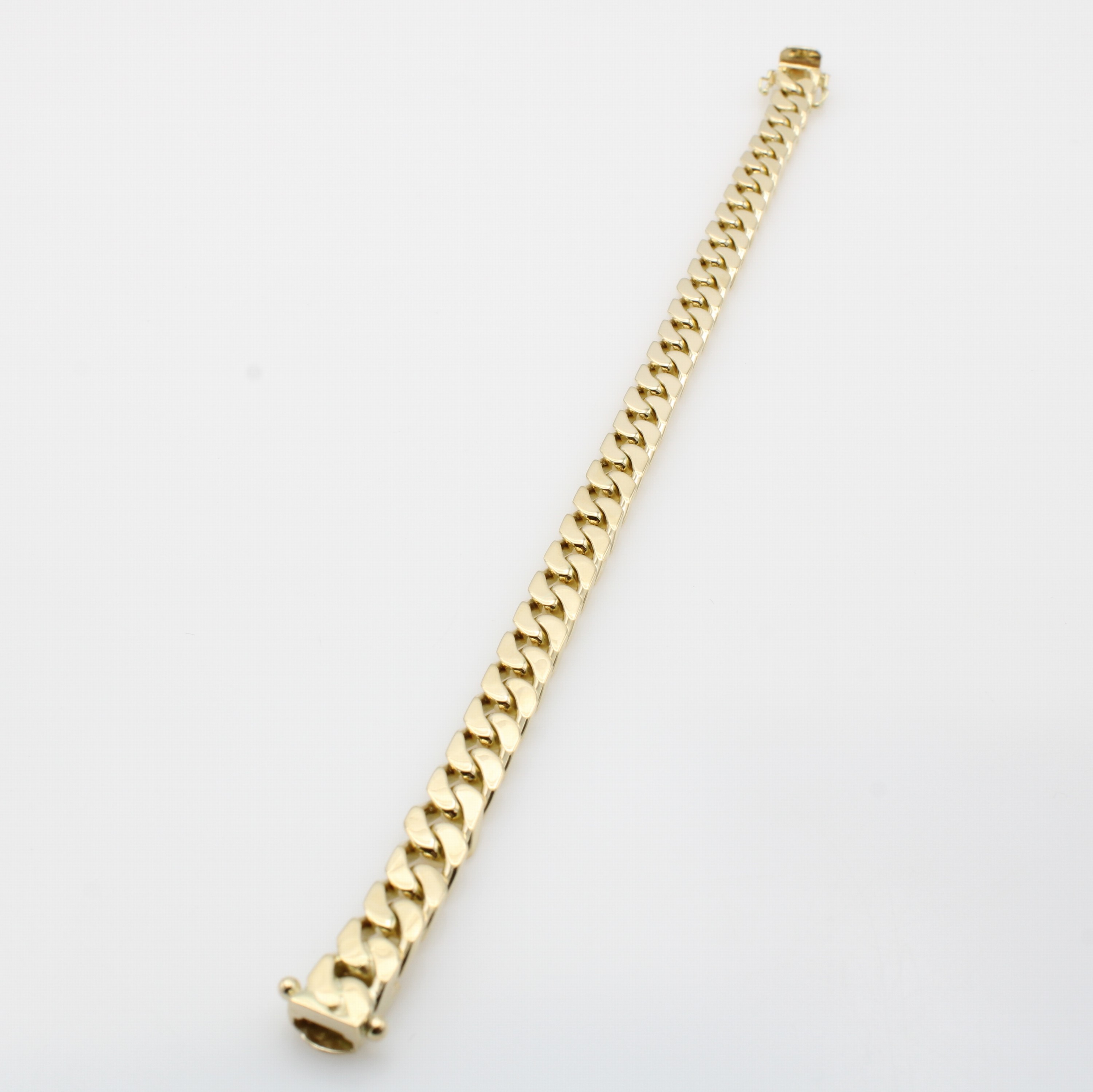 Image 27125386 - Panzerarmband, GG 585/000, Kastenschl. m. Sicherheitsachten, B. ca. 7 mm, L. ca. 21 cm