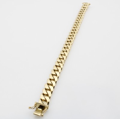 Image Massives Panzerarmband, GG 585/000, Kasten- schl. m. Sicherheitsacht, B. ca. 8 mm, L. ...