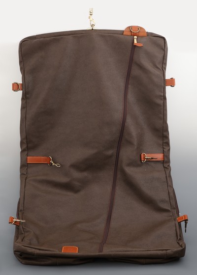27125385a - MULBERRY Vintage Kleidersack, braunes Scotchgrain Leder, Besätze, Tragegriff, ...