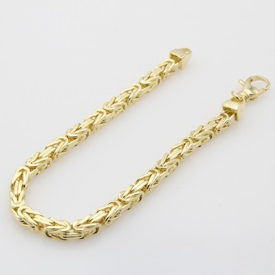 27125390a - Königskettenarmband, GG 585/000, Karabiner- schl., B. ca. 4 mm, L. ca. 19 cm