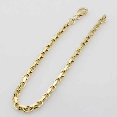 27125392a - Ankerarmband, GG 585/000, Karabinerschl., B. ca. 3 mm, L. ca. 19 cm