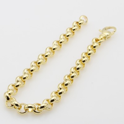 27125395a - Erbsarmband, GG 585/000, Karabinerschl., B. ca. 5 mm, L. ca. 19 cm