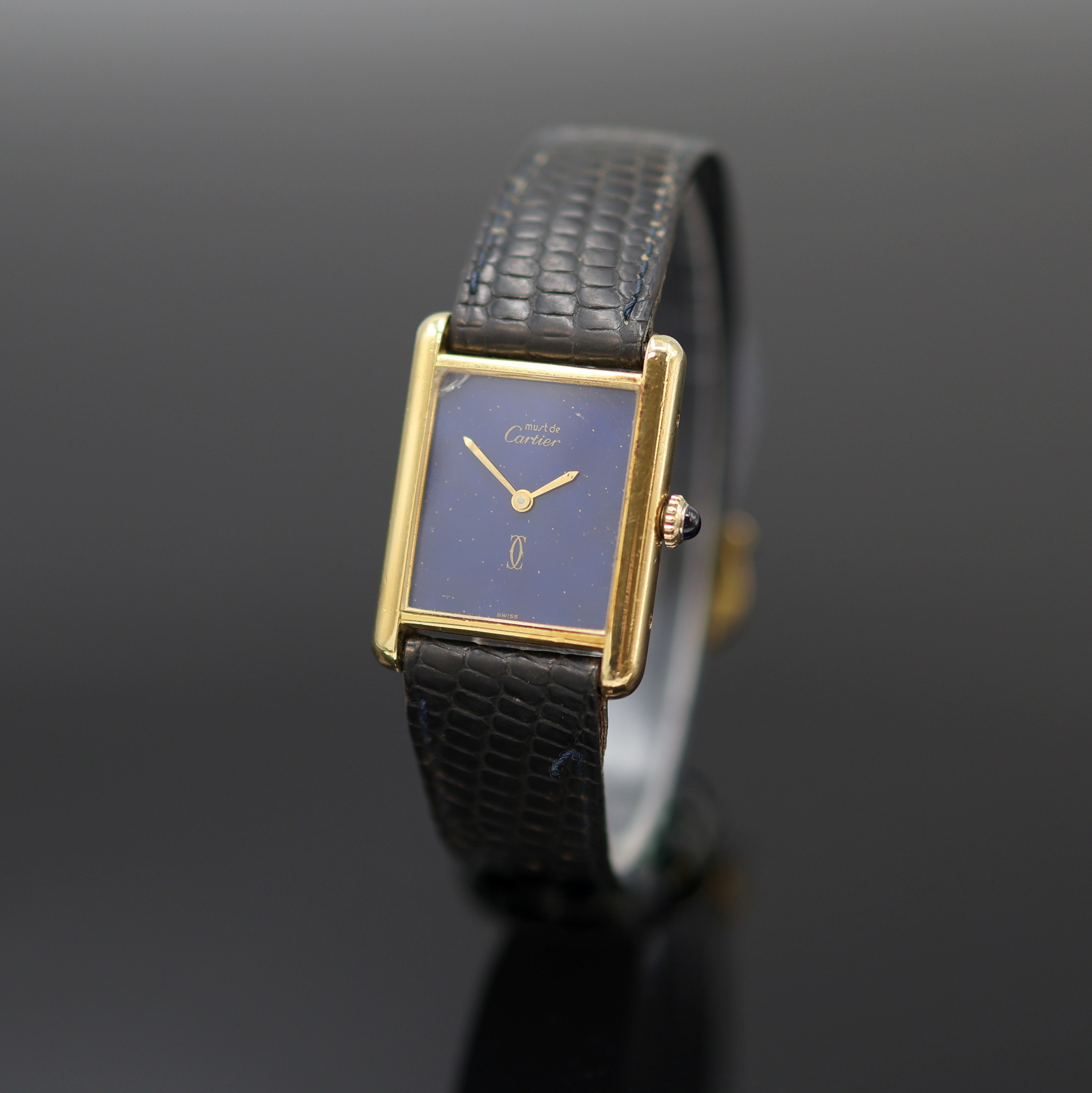 Image 27125414 - CARTIER Tank Armbanduhr im vergoldeten Silbergehäuse, Schweiz um 1980, Handaufzug, Geh. ...