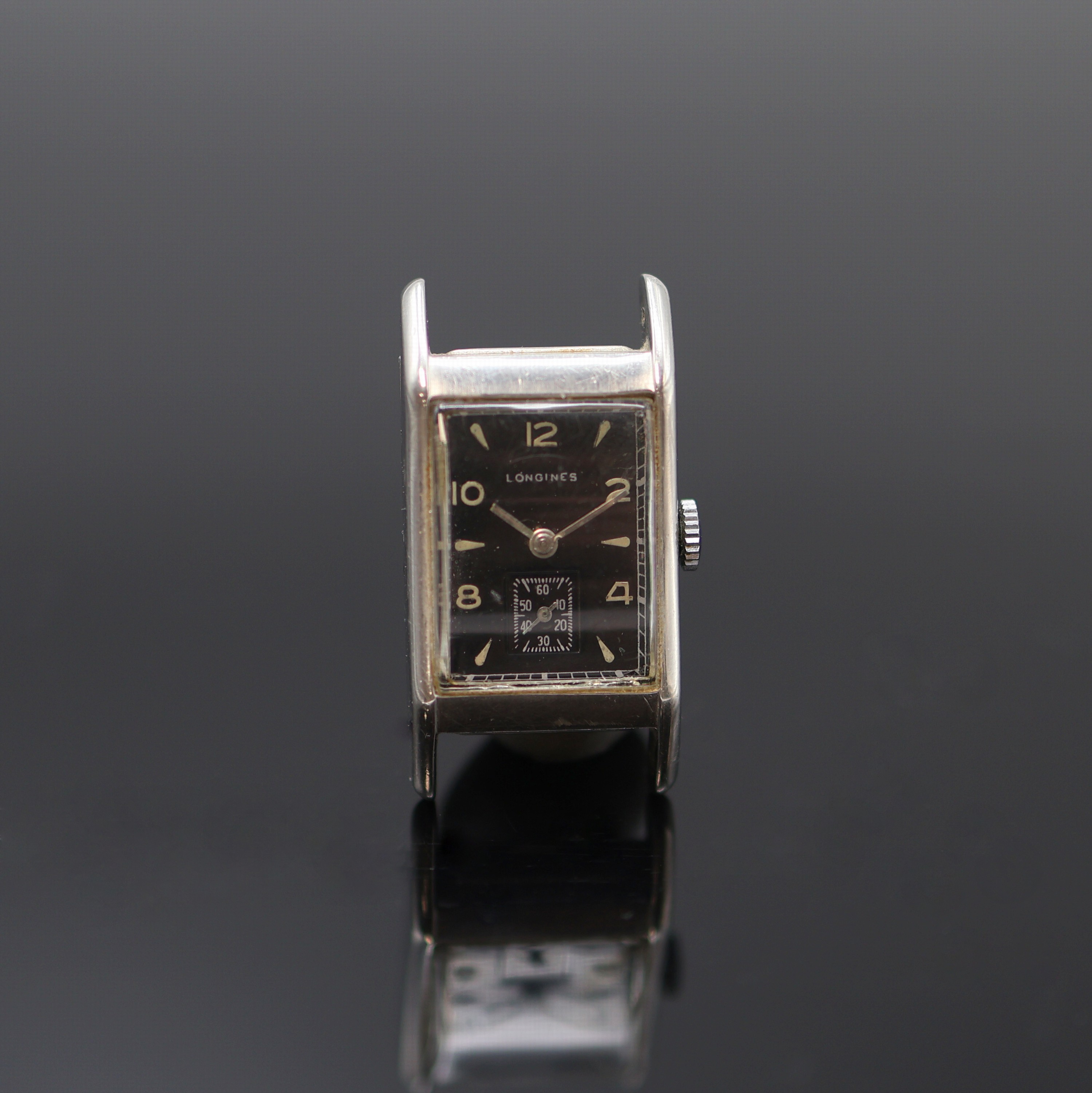 Image 27125453 - LONGINES seltene rechteckige Armbanduhr in Palladium, Schweiz/USA 1940er Jahre, ...