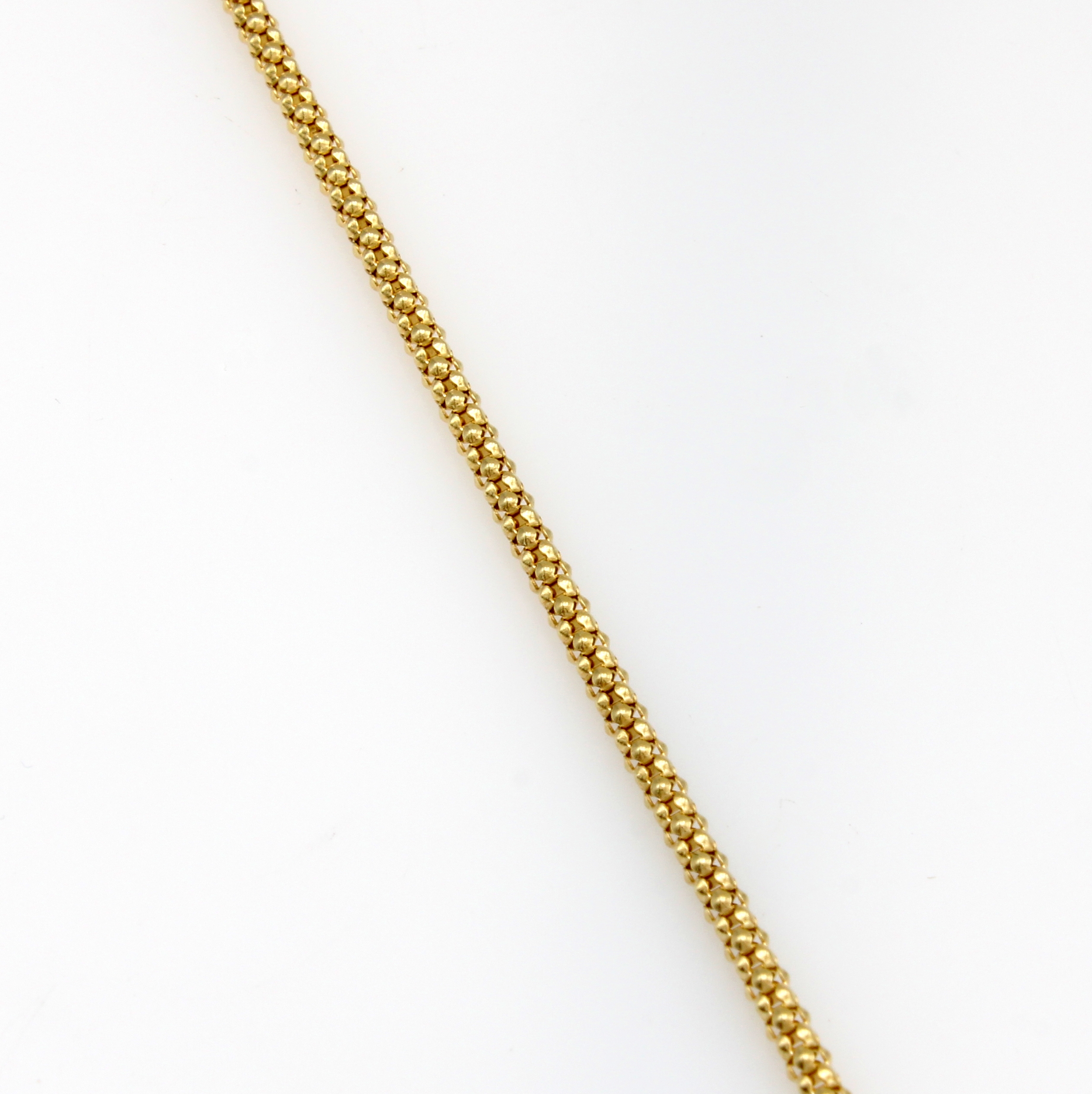 Image 27125473 - Armband im Himbeermuster, GG 585/000, Karabinerschl., B. ca. 2 mm, L. ca. 19 cm