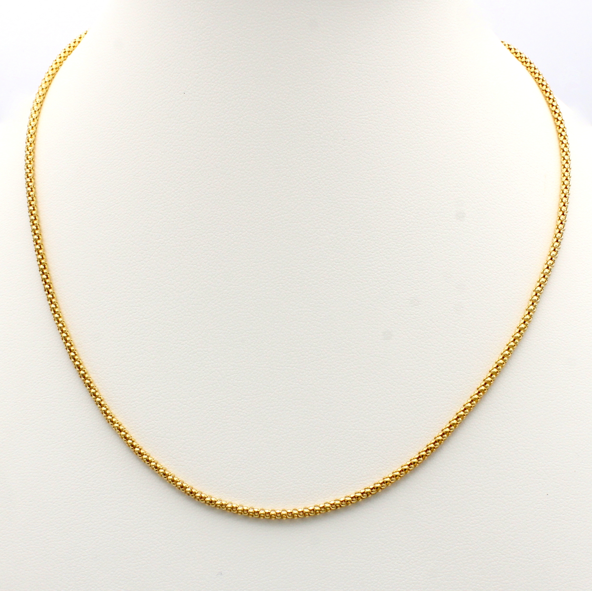Image 27125475 - Collier im Himbeermuster, GG 585/000, Karabinerschl., B. ca. 2 mm, L. ca. 42 cm