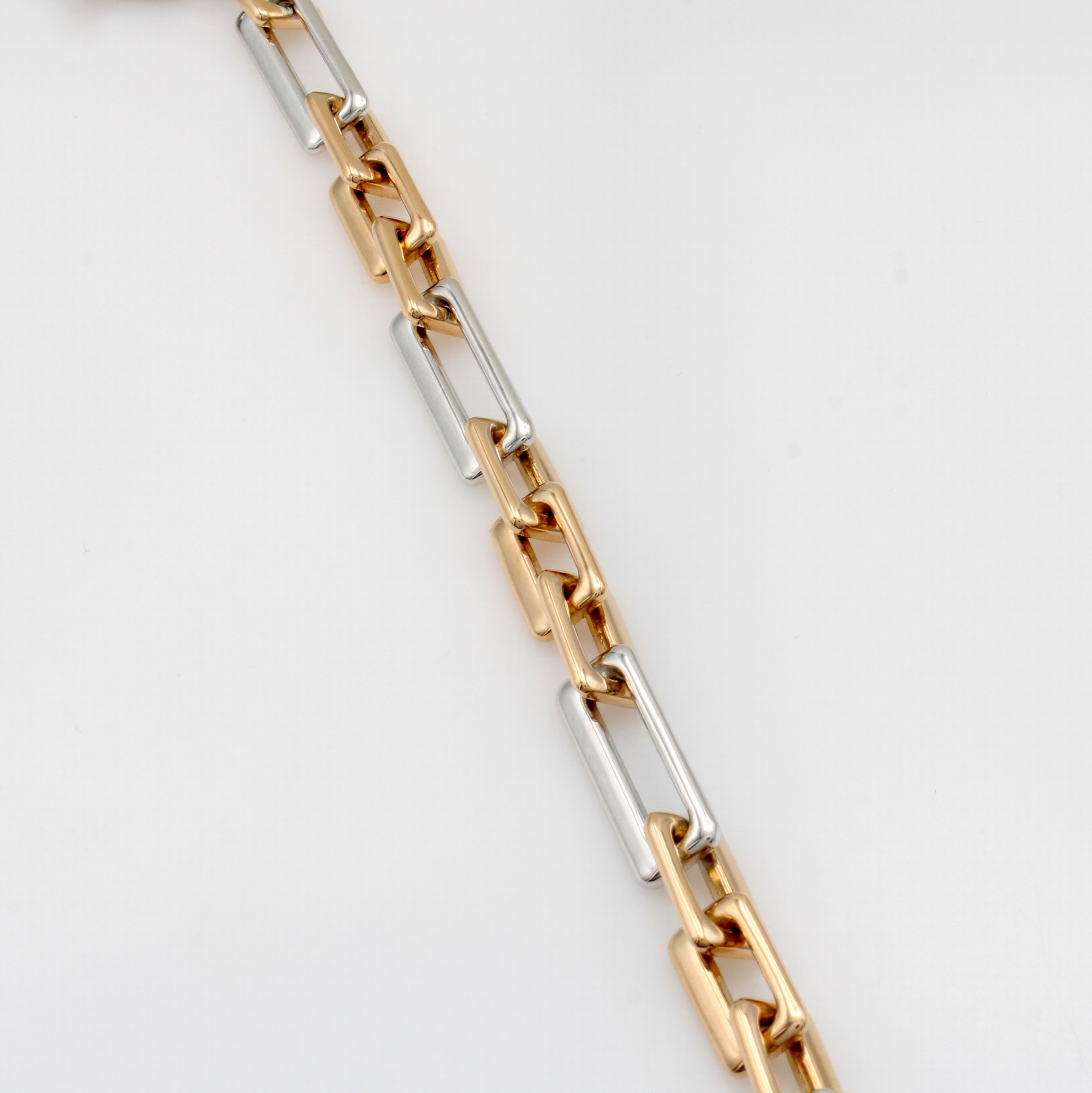 Image 27125484 - Armband mit rechteckigen Gliedern, WG/RG 585/000, mod. Karabinerschl., B. ca. 7.5 mm, L. ...