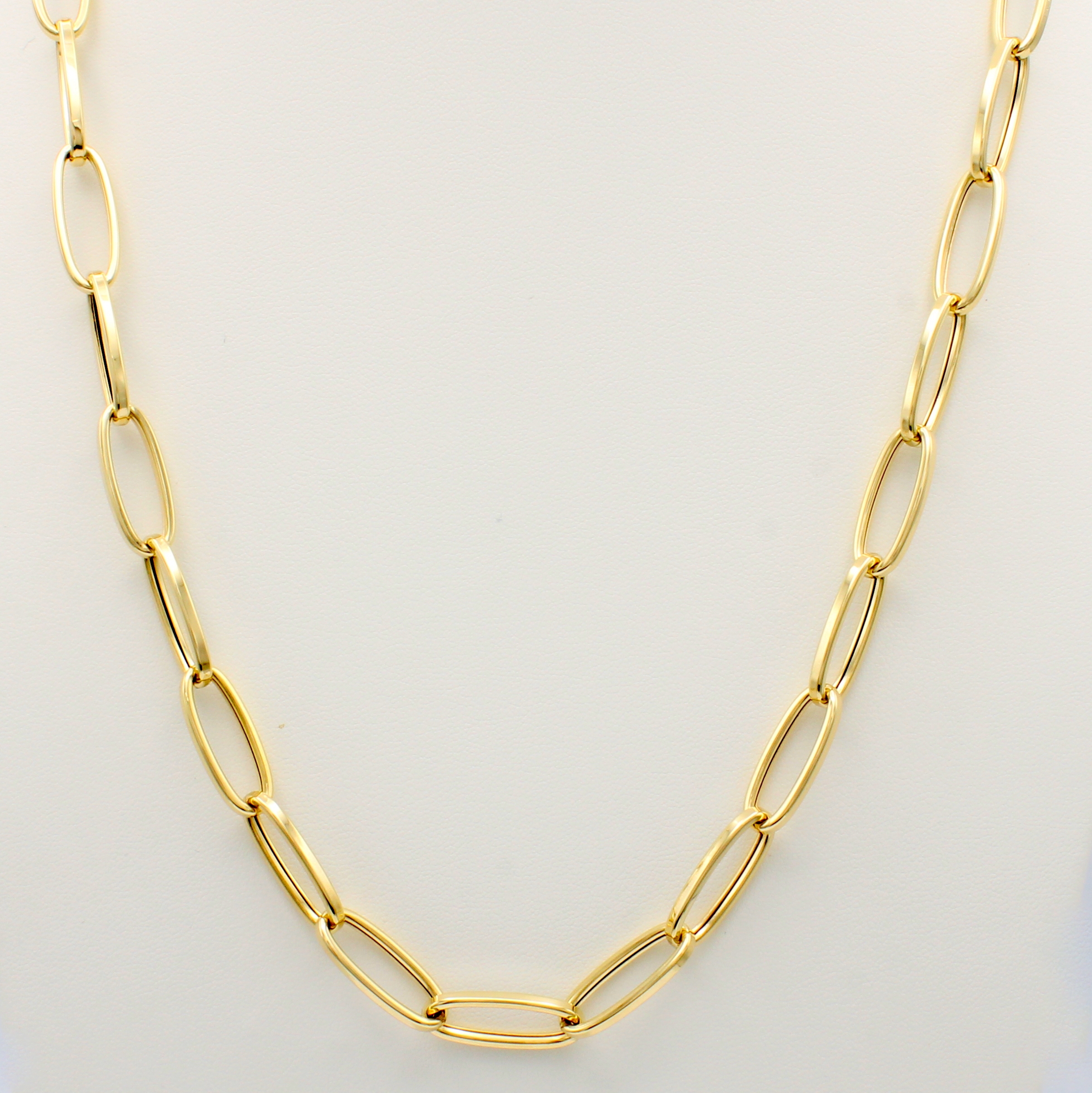 Image 27125488 - Collier mit ovalen Gliedern, GG 585/000, Karabinerschl., B. ca. 9 mm, L. ca. 60 cm
