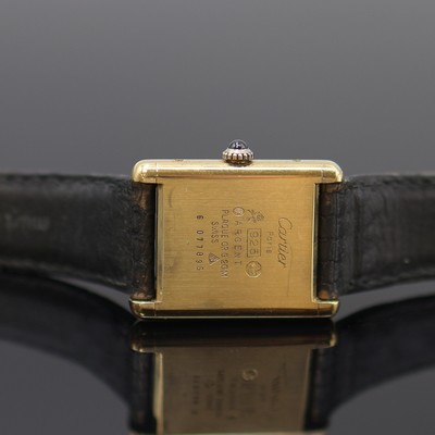 27125413e - CARTIER Tank Armbanduhr im vergoldeten Silbergehäuse, Schweiz um 1980, Handaufzug, Geh. ...