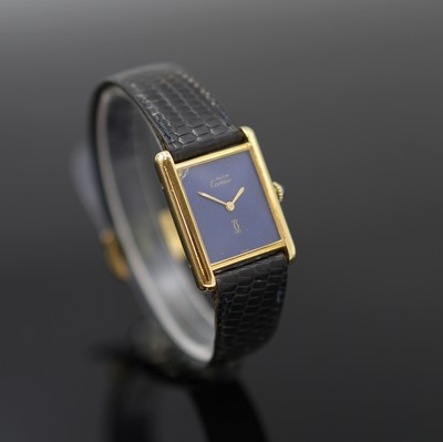 27125414a - CARTIER Tank Armbanduhr im vergoldeten Silbergehäuse, Schweiz um 1980, Handaufzug, Geh. ...