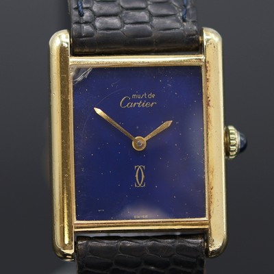 27125414b - CARTIER Tank Armbanduhr im vergoldeten Silbergehäuse, Schweiz um 1980, Handaufzug, Geh. ...